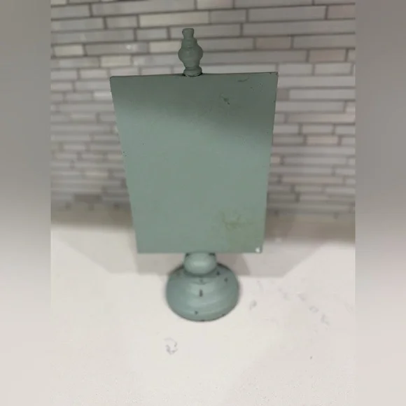 Rustic Teal Distressed Wooden Clip Stand Sign Holder - Picture 4 of 5